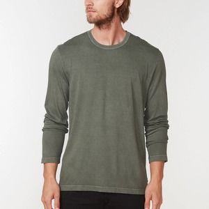 James Perse Men's MLJ3351 Long Sleeve Crew Neck Tee T-Shirt in Olive Pigment